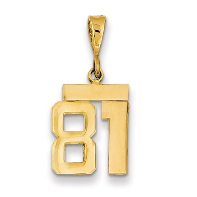 Number 81 Charm 14k Gold Small Polished SP81, MPN: SP81, 883957144818