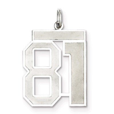 Pendant Number 81 Satin Sterling Silver Large QPP81, MPN: QPP81, 191101282201