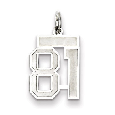 Charm Number 81 Satin Sterling Silver Small QPS81, MPN: QPS81, 191101283093