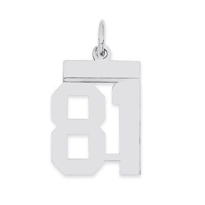 Pendant Number 81 Polished Sterling Silver Small QSS81, MPN: QSS81, 883957102252