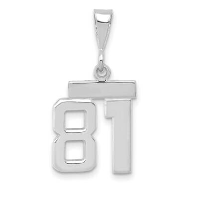 Number 81 Charm 14k White Gold Polished Small WSP81, MPN: WSP81, 196904074640