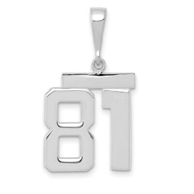 Number 81 Charm 14k White Gold Polished Medium WMP81, MPN: WMP81, 196904075500