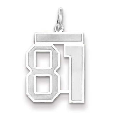 Number 81 Charm Medium Satin 14k white Gold WSM81, MPN: WSM81, 883957079431