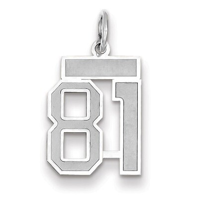 Number 81 Charm Small Satin 14k white Gold WSS81, MPN: WSS81, 883957072586
