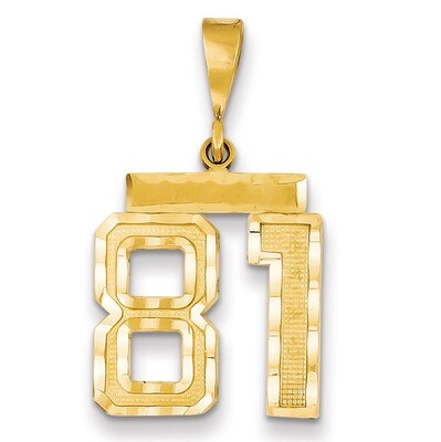 Number 81 Charm 14k Gold Medium Diamond-cut  MN81, MPN: MN81, 883957139937