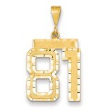 Number 81 Charm 14k Gold Large Diamond-cut LN81, MPN: LN81, 883957122724