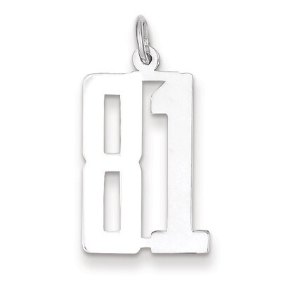 Charm Number 81 Elongated Pol Sterling Silver Small QES81, MPN: QES81, 191101190636