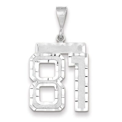 Number 81 Charm 14k white Gold Large Diamond -cut WLN81, MPN: WLN81, 883957124575