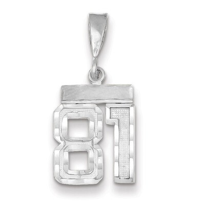 Number 81 Charm Small Diamond -cut 14k white Gold WSN81, MPN: WSN81, 883957114668
