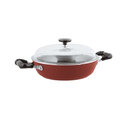 Sambonet Quarzo Nero Nonstick Saute Pan 2 Handles Red 9 Inch 81 Oz. 2.5 Qts 51015R74, MPN: 51015R74…