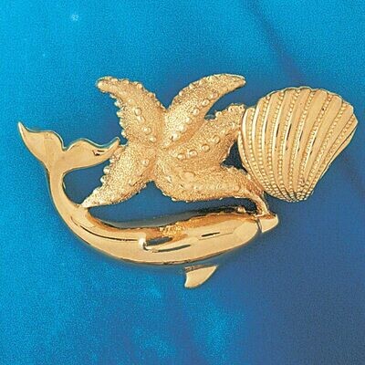 Dazzlers Jewelry Dolphin Slide Pendant Necklace Charm Bracelet in Yellow, White or Rose Gold 63, MP…