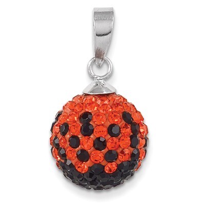 Oklahoma State University Ball Pendant Sterling Silver Swarovski Elements CP6012-63