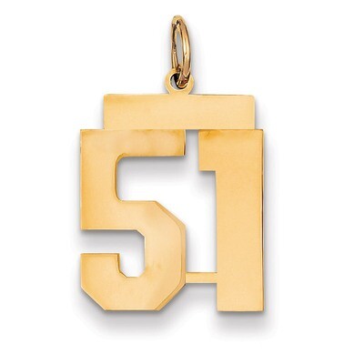 Number 51 Charm 14k Gold Medium Polished LM51, MPN: LM51, 883957134888