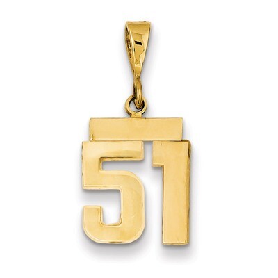 Number 51 Charm 14k Gold Small Polished SP51, MPN: SP51, 883957141282