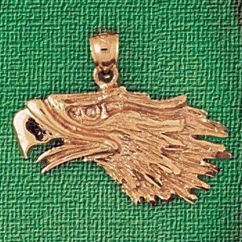 Dazzlers Jewelry Eagle Head Pendant Necklace Charm Bracelet in Yellow, White or Rose Gold 2880, MPN…