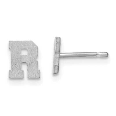 Initial Letter R Post Earrings 14k White Gold Laser Brushed XNE45W/R, MPN: XNE45W/R, 883957948096