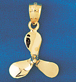 Dazzlers Jewelry Ship Propeller Pendant Necklace Charm Bracelet in Yellow, White or Rose Gold 1215,…