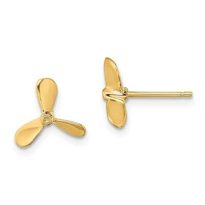 Propeller Post Earrings 14k Gold 2-D TE843, MPN: TE843, 637218069712