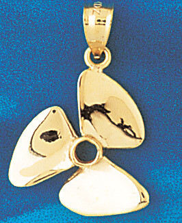 Dazzlers Jewelry Ship Propeller Pendant Necklace Charm Bracelet in Yellow, White or Rose Gold 1213,…