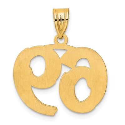 Number 69 Pendant 14k Gold Polished Etched AEN69, MPN: AEN69, 196904080627