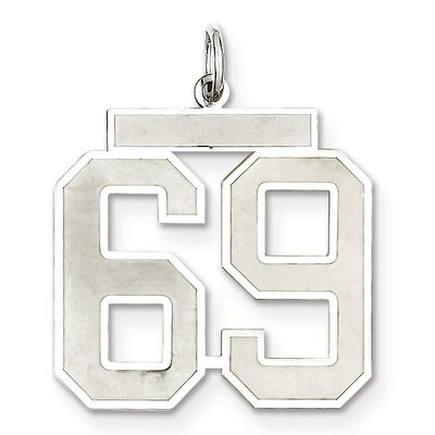 Pendant Number 69 Satin Sterling Silver Large QPP69, MPN: QPP69, 191101282089