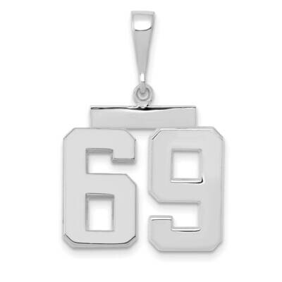 Number 69 Charm 14k White Gold Polished Medium WMP69, MPN: WMP69, 196904075593
