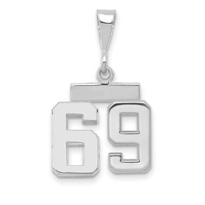Number 69 Charm 14k White Gold Polished Small WSP69, MPN: WSP69, 196904074763