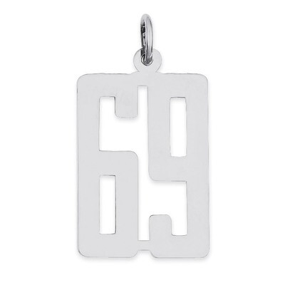 Charm Number 69 Elongated Pol Sterling Silver Small QES69, MPN: QES69, 191101190513