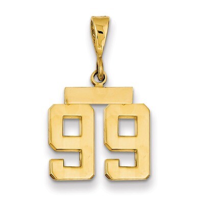 Number 99 Charm 14k Gold Small Polished SP99, MPN: SP99, 883957153803