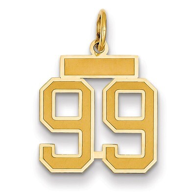 Number 99 Charm 14k Gold Small Satin  LSS99, MPN: LSS99, 883957070759