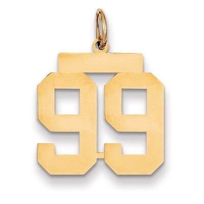 Number 99 Charm 14k Gold Medium Polished LM99, MPN: LM99, 883957138909