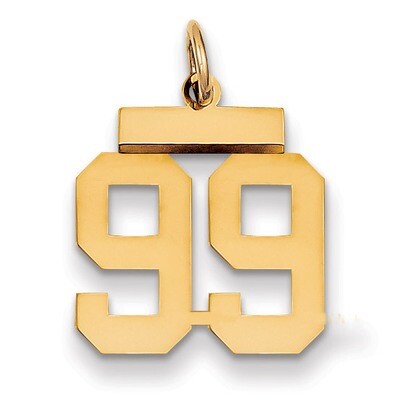 Number 99 Charm 14k Gold Small Polished LS99, MPN: LS99, 883957034263