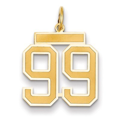 Number 99 Charm 14k Gold Medium Satin LSM99, MPN: LSM99, 883957076584