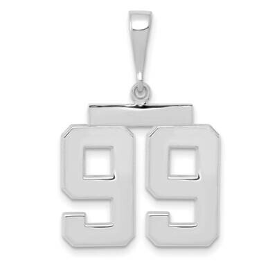 Number 99 Charm 14k White Gold Polished Medium WMP99, MPN: WMP99, 196904075302