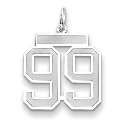 Number 99 Charm Medium Satin 14k white Gold WSM99, MPN: WSM99, 883957079615