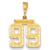 Number 99 Charm 14k Gold Medium Diamond-cut  MN99, MPN: MN99, 883957140117