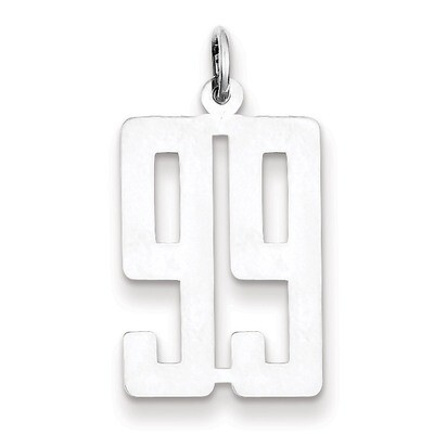 Charm Number 99 Elongated Pol Sterling Silver Small QES99, MPN: QES99, 191101274244