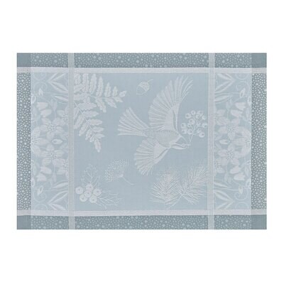 Le Jacquard Francais Placemat Poesie Hiver Blue 99% Cotton 1% Lurex 20 x 14 Inch 27725 Set of 4, MP…