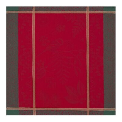 Le Jacquard Francais Napkin Poesie D&#39;Hiver Red 99% Cotton 1% Lurex 23 x 23 Inch 27724 Set of 4, MPN…