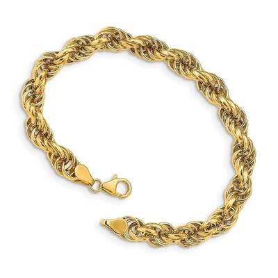 Fancy 7mm Rope Bracelet 14k Gold SF2691-7.5, MPN: SF2691-7.5, 191101982255