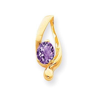 Amethyst Checker slide 14k Gold 8x6mm Oval XS197AC, MPN: XS197AC, 883957176390