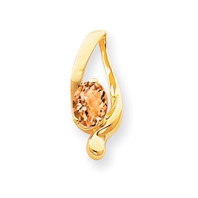 Citrine Checker slide 14k Gold 8x6mm Oval XS197CC, MPN: XS197CC, 883957270371