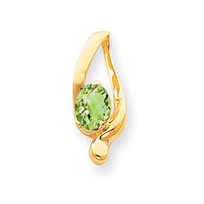 Peridot Checker slide 14k Gold 8x6mm Oval XS197PC, MPN: XS197PC, 883957176277