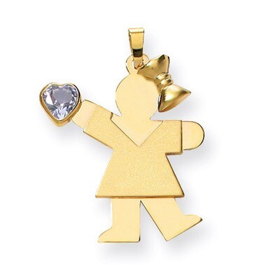 March Birthstone Charm 14k Gold Girl with Cubic Zirconia XK264MAR, MPN: XK264MAR, 883957859248