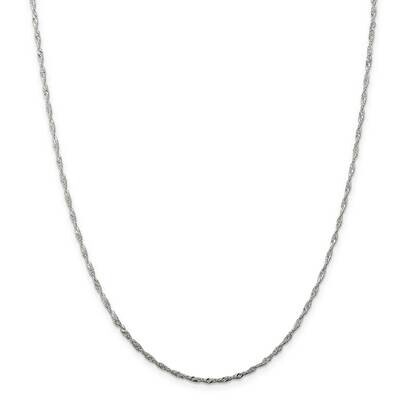 1.75mm Singapore Chain 30 Inch Sterling Silver QFC98-30, MPN: QFC98-30,