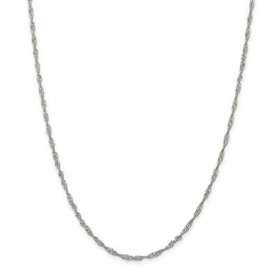 2.25mm Singapore Chain 22 Inch Sterling Silver QFC69-22, MPN: QFC69-22,