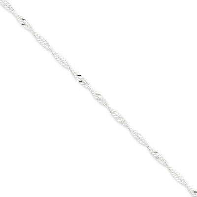 7 Inch 3.00mm Singapore Chain Sterling Silver QFC70-7, MPN: QFC70-7, 883957943961