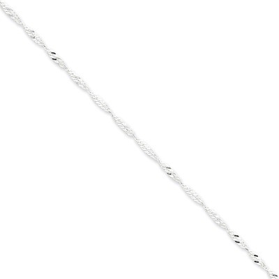 24 Inch 2.25mm Singapore Chain Sterling Silver QFC69-24, MPN: QFC69-24, 883957943893