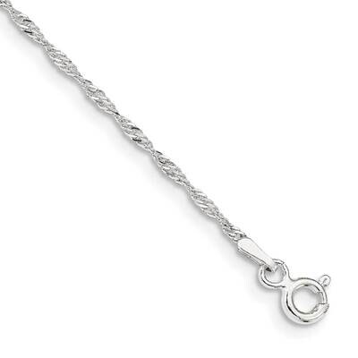 1.4mm Singapore Chain Anklet 9 Inch Sterling Silver QFC68-9, MPN: QFC68-9, 196904160886