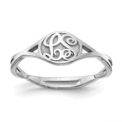 Twisted Initial Ring Sterling Silver Epoxied XNR101SS, MPN: XNR101SS, 196904021651